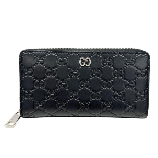 GUCCI グッチ 長財布 ドリアン シマ ブラック 473928 シマレザー メンズ 【中古】