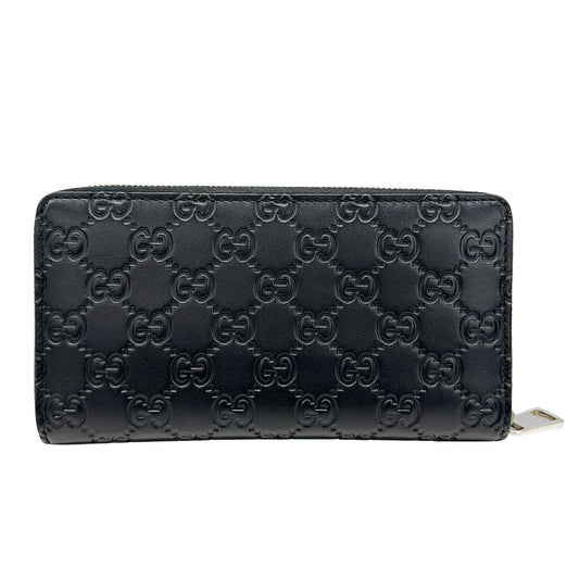 GUCCI グッチ 長財布 ドリアン シマ ブラック 473928 シマレザー メンズ 【中古】