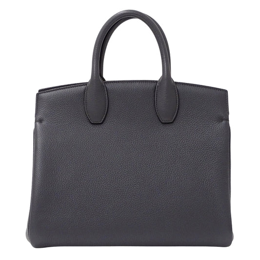 Ferragamo フェラガモ ステューディオバッグ 2wayバッグ グレー レザー レディース 【中古】