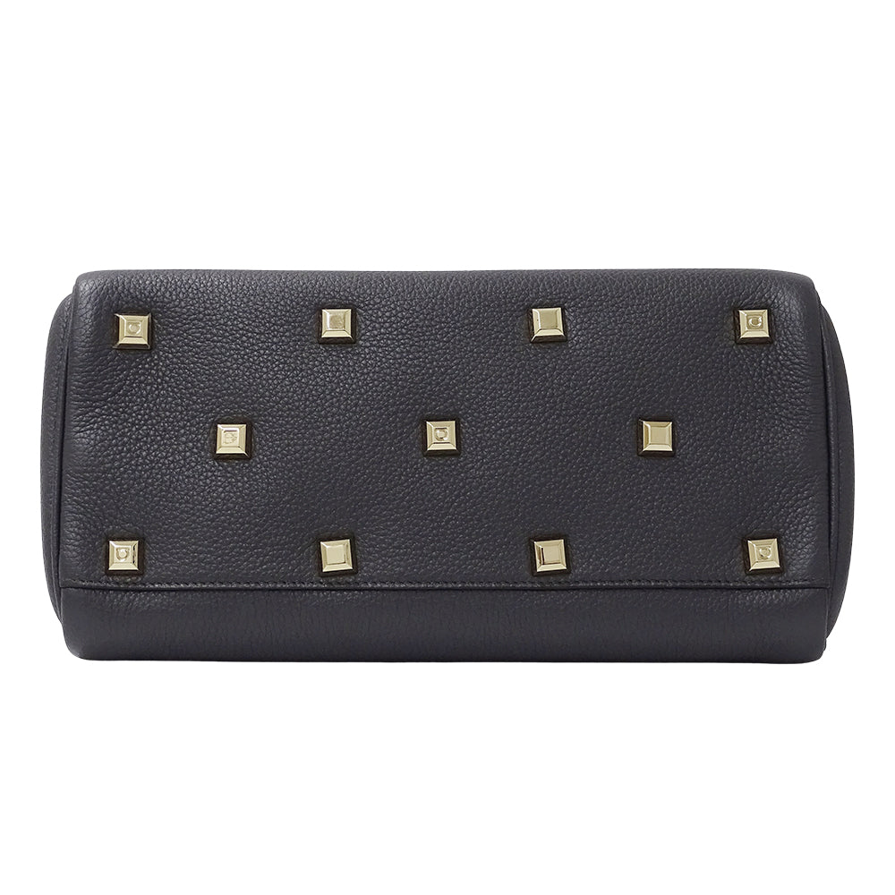 Ferragamo フェラガモ ステューディオバッグ 2wayバッグ グレー レザー レディース 【中古】