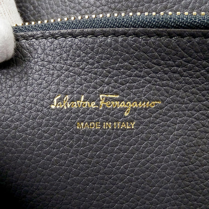 Ferragamo フェラガモ ステューディオバッグ 2wayバッグ グレー レザー レディース 【中古】