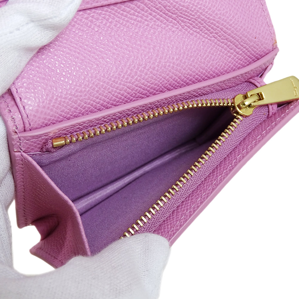 Ferragamo フェラガモ 二つ折り財布 ヴァラリボン ピンク レザー レディース 【中古】