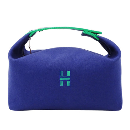 HERMES エルメス ブリッド・ア・ブラックGM ハンドバッグ マリン H104223M 03 キャンバス レディース 【中古】