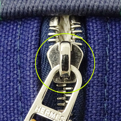 HERMES エルメス ブリッド・ア・ブラックGM ハンドバッグ マリン H104223M 03 キャンバス レディース 【中古】