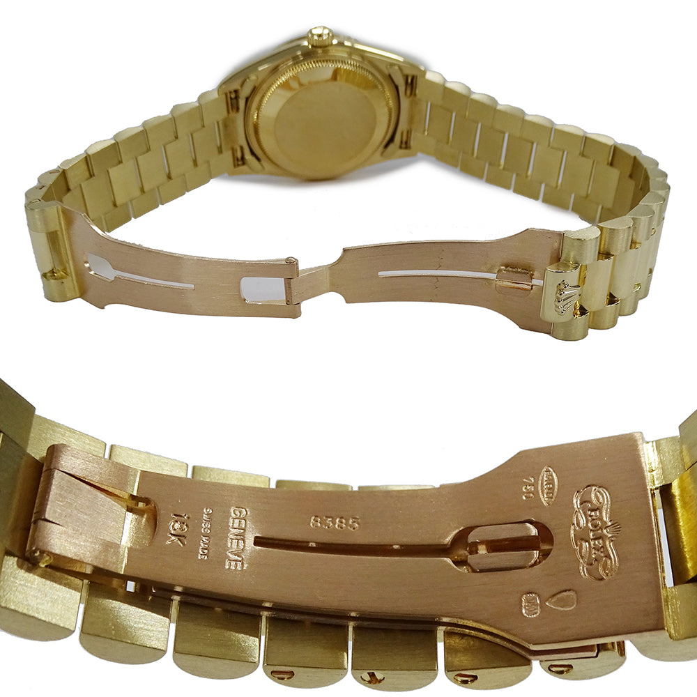 ROLEX ロレックス オイスターパーペチュアル デイト 15238 L番 メンズ 腕時計 自動巻き AT 750YG 18K 金無垢 ゴールド ホワイト OH・ 磨き済み 【中古】