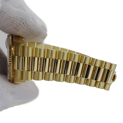 ROLEX ロレックス オイスターパーペチュアル デイト 15238 L番 メンズ 腕時計 自動巻き AT 750YG 18K 金無垢 ゴールド ホワイト OH・ 磨き済み 【中古】