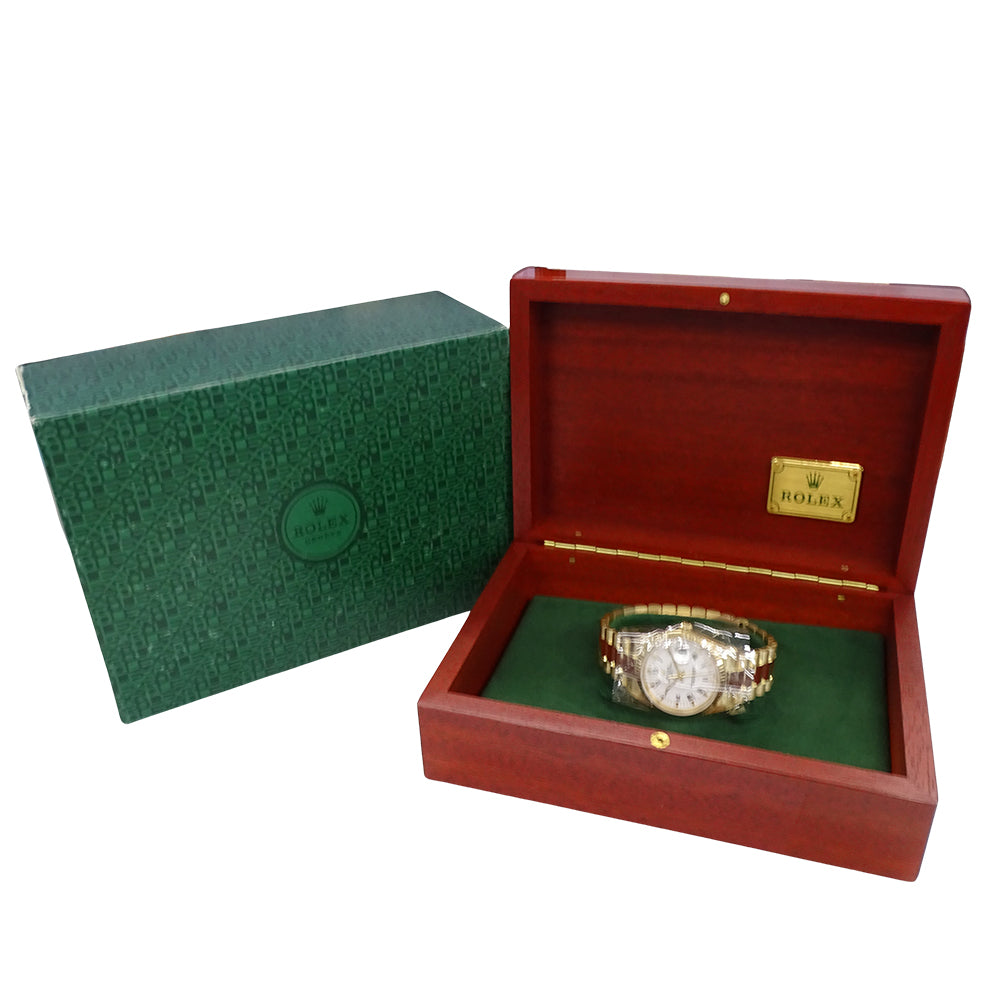 ROLEX ロレックス オイスターパーペチュアル デイト 15238 L番 メンズ 腕時計 自動巻き AT 750YG 18K 金無垢 ゴールド ホワイト OH・ 磨き済み 【中古】