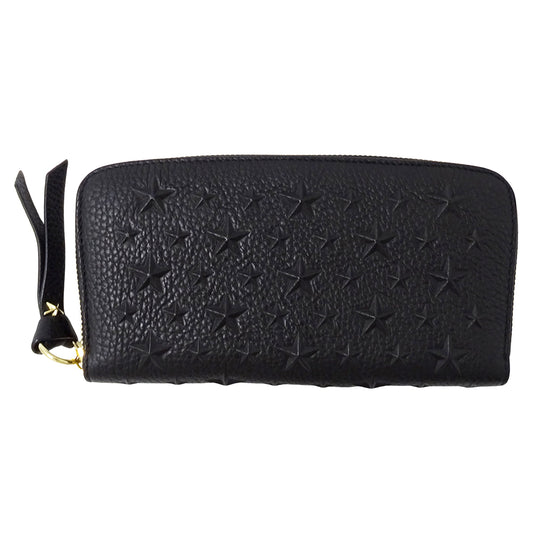 JIMMY CHOO ジミーチュウ フィリパ 長財布 ブラック レザー レディース 【中古】