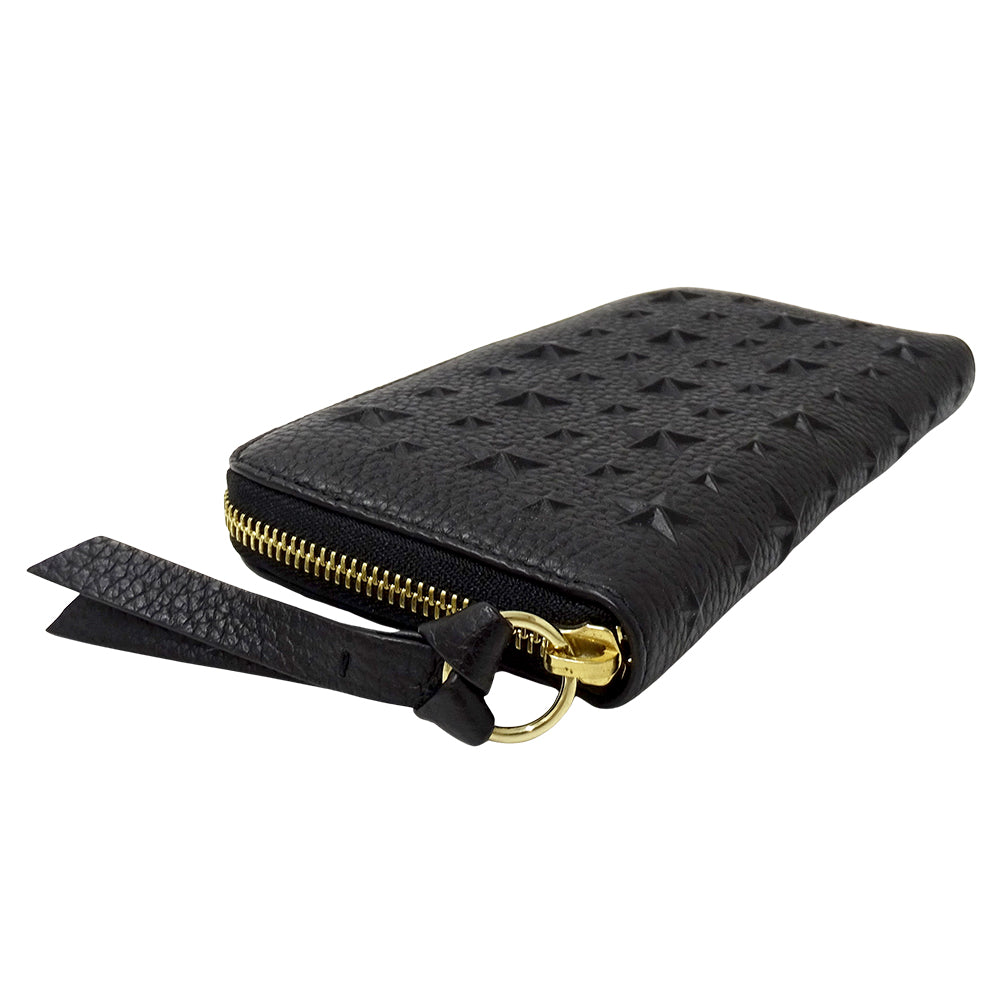 JIMMY CHOO ジミーチュウ フィリパ 長財布 ブラック レザー レディース 【中古】