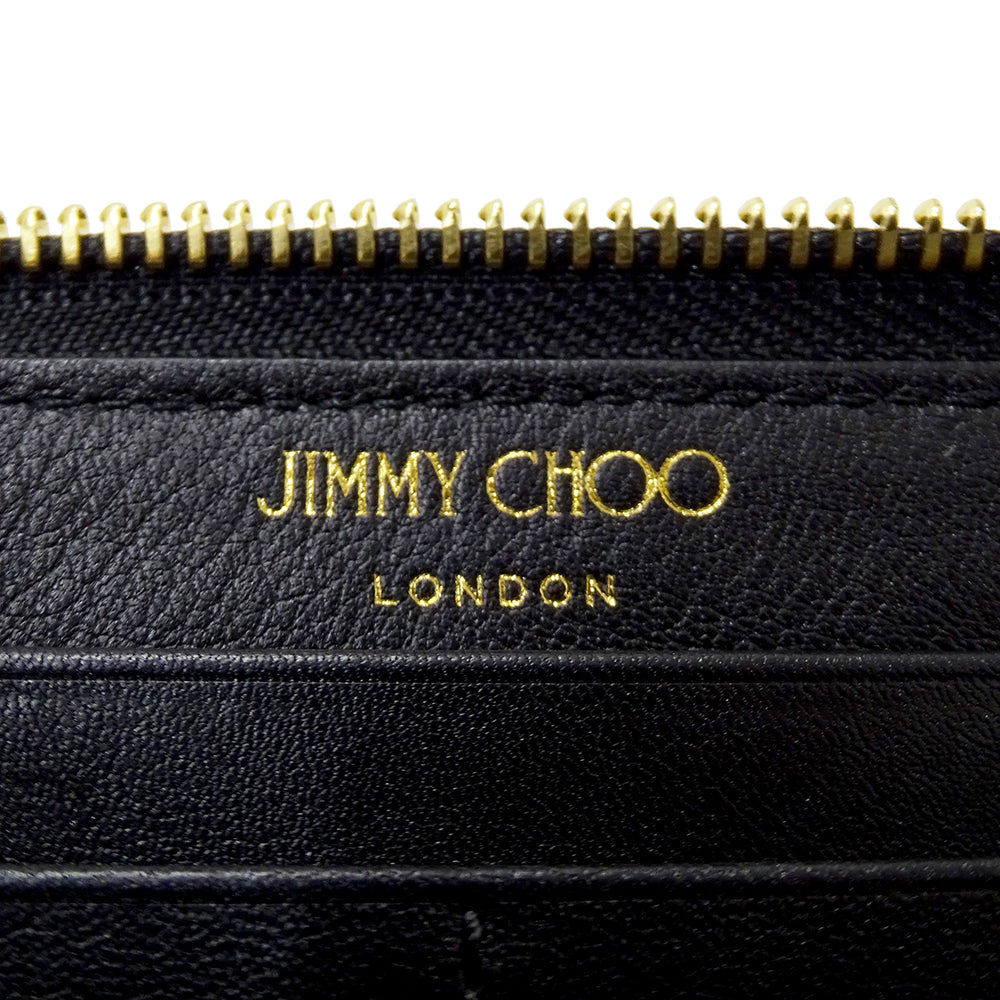JIMMY CHOO ジミーチュウ フィリパ 長財布 ブラック レザー レディース 【中古】