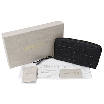 JIMMY CHOO ジミーチュウ フィリパ 長財布 ブラック レザー レディース 【中古】