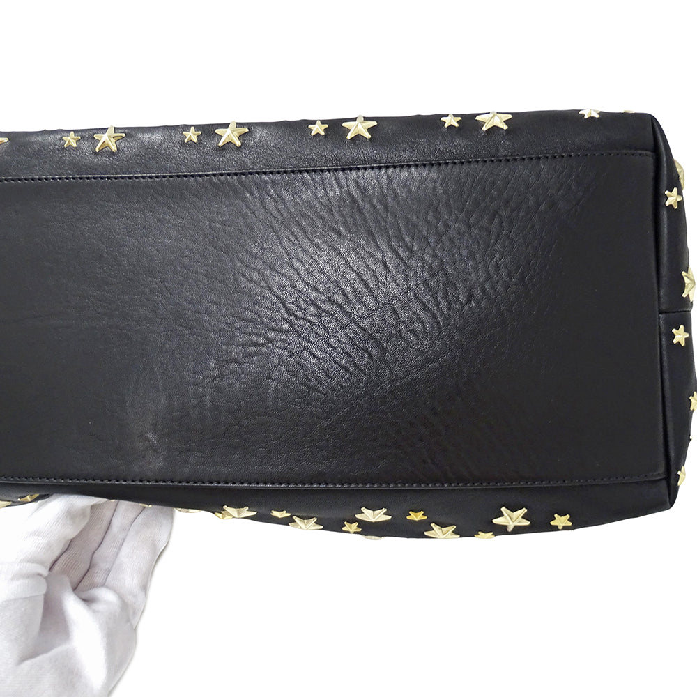 JIMMY CHOO ジミーチュウ ピムリコ トート トートバッグ ブラック レザー レディース 【中古】