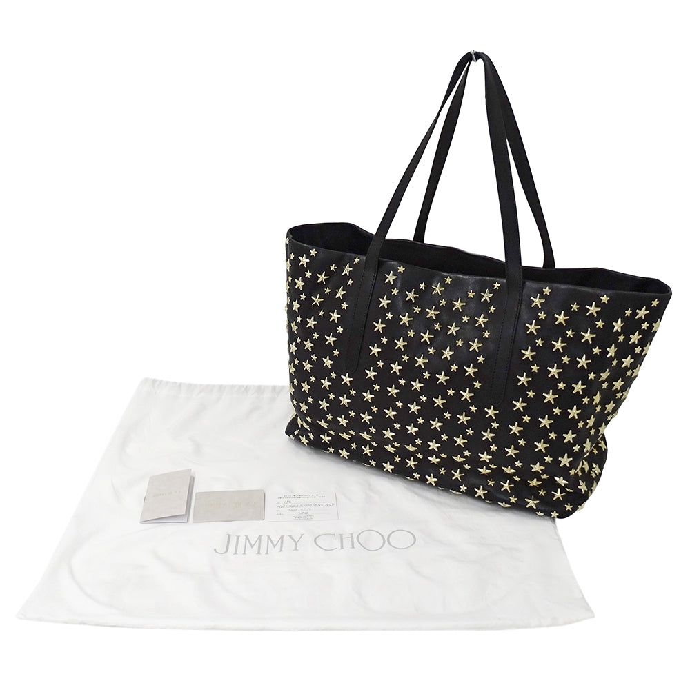 JIMMY CHOO ジミーチュウ ピムリコ トート トートバッグ ブラック レザー レディース 【中古】