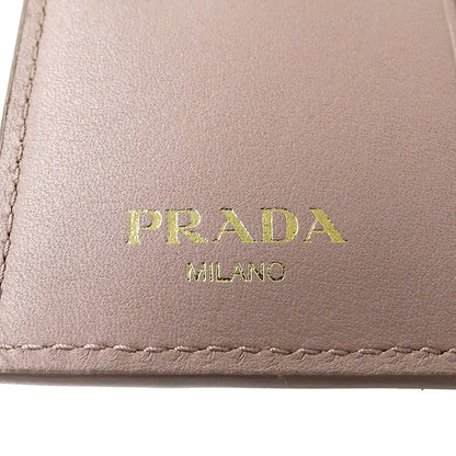 PRADA プラダ 二つ折り財布 ピンクベージュ 1MV204 レザー レディース 【中古】