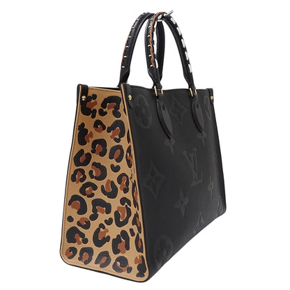 LOUIS VUITTON ルイ・ヴィトン オンザゴー MM ワイルドアットハート トートバッグ モノグラム アンプラント ノワール M58522 モノグラムアンプラント レディース 【中古】