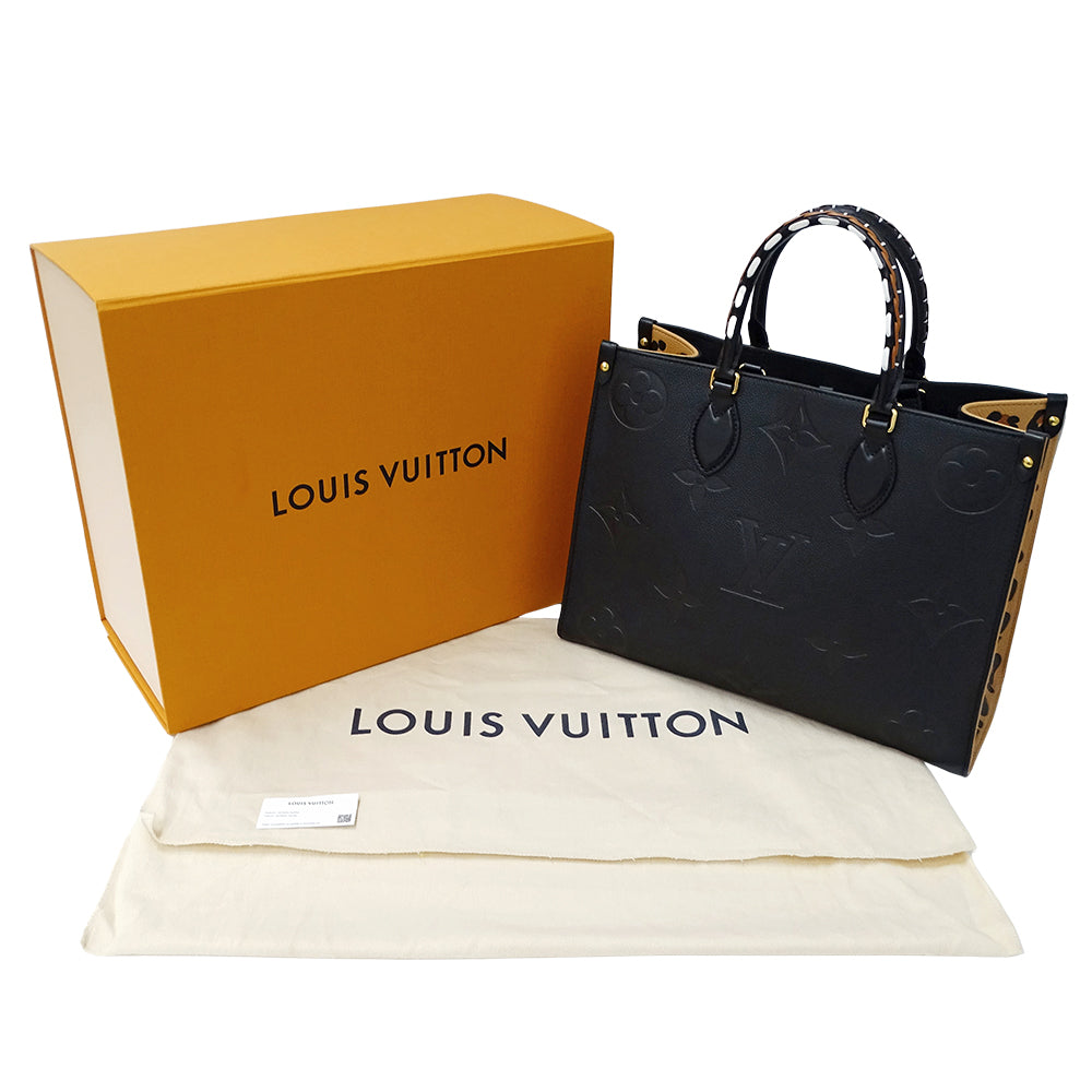 LOUIS VUITTON ルイ・ヴィトン オンザゴー MM ワイルドアットハート トートバッグ モノグラム アンプラント ノワール M58522 モノグラムアンプラント レディース 【中古】