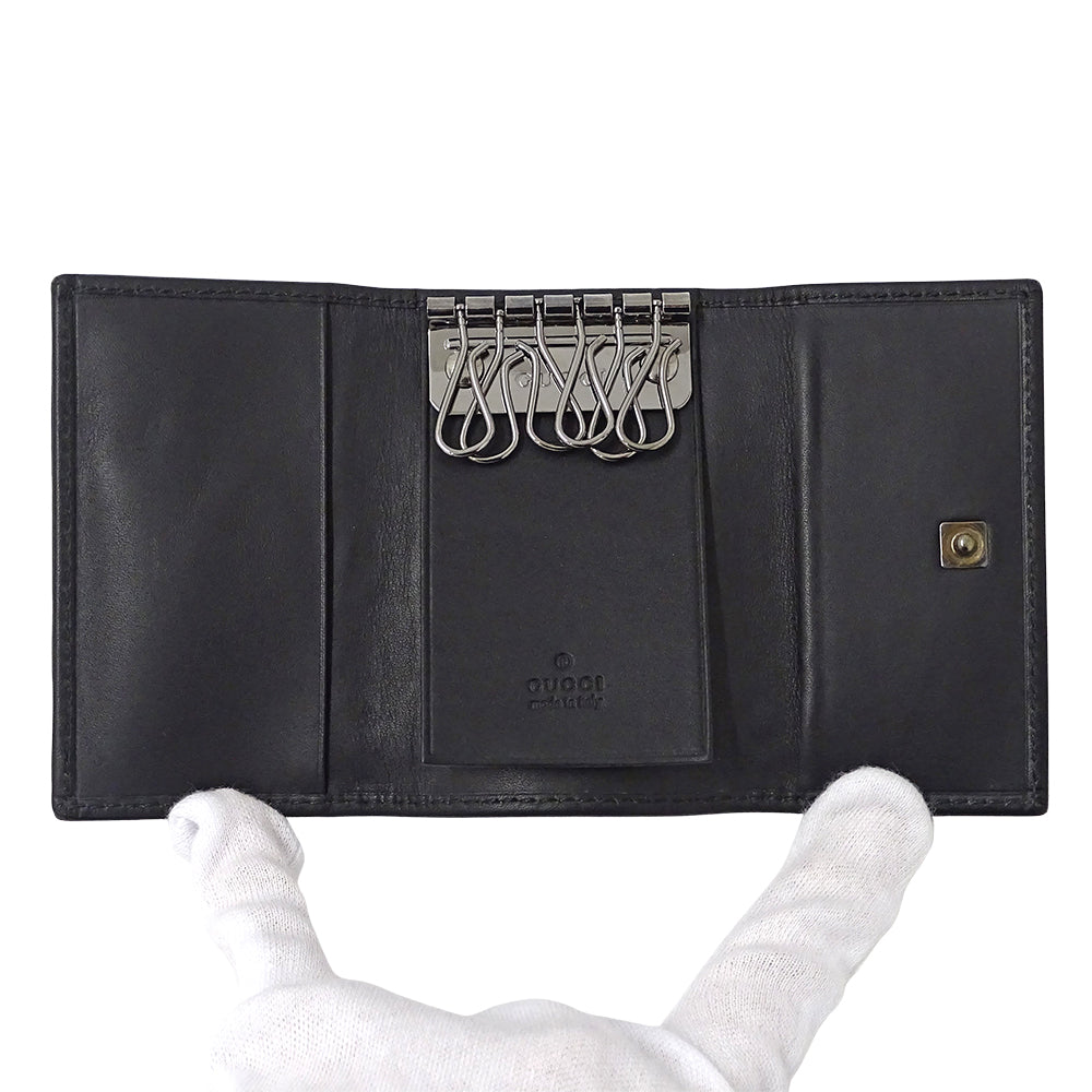 GUCCI グッチ キーケース ブラック 04565 GGキャンバス メンズ 【中古】