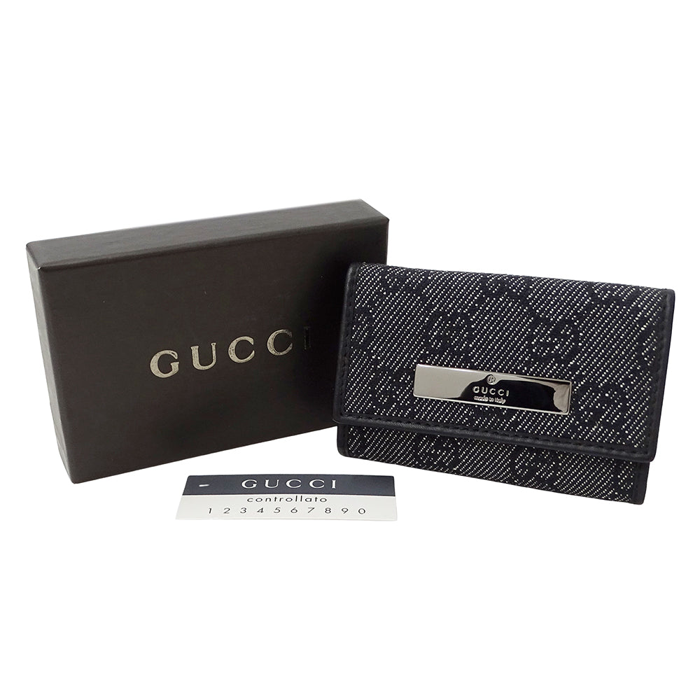 GUCCI グッチ キーケース ブラック 04565 GGキャンバス メンズ 【中古】