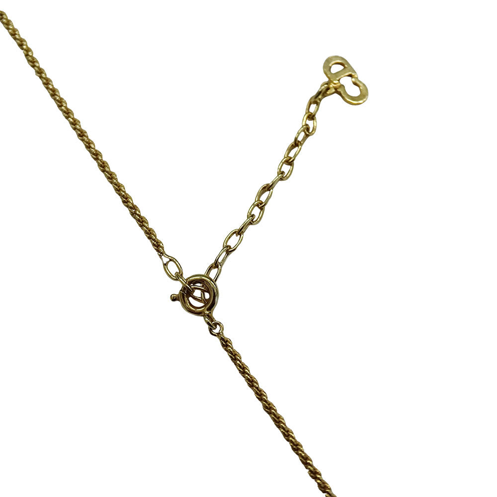 Dior ディオール ロゴ プレート ネックレス GP ゴールド レディース 【中古】