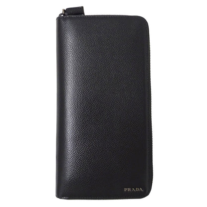 PRADA プラダ 長財布 ブラック 2ML220 レザー メンズ 【中古】