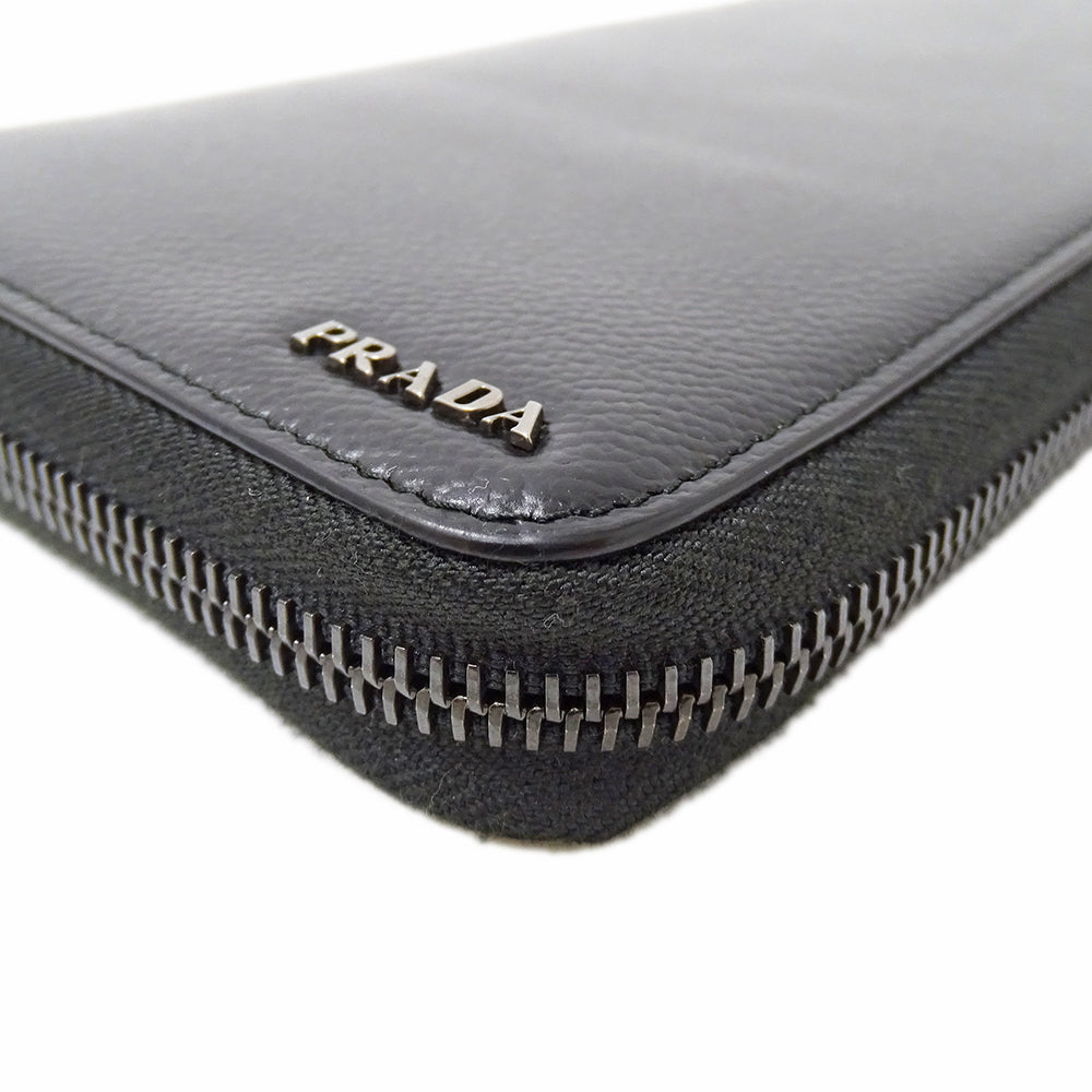 PRADA プラダ 長財布 ブラック 2ML220 レザー メンズ 【中古】