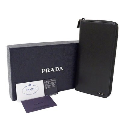 PRADA プラダ 長財布 ブラック 2ML220 レザー メンズ 【中古】