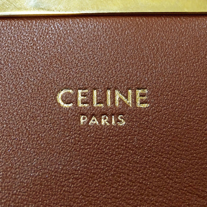 CELINE セリーヌ ティーン トリオンフバッグ ショルダーバッグ ホワイト ブラウン キャンバス レディース 【中古】