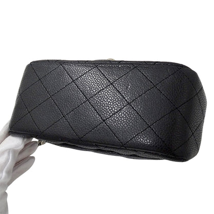 CHANEL シャネル ショルダーバッグ マトラッセ ミニ ブラック シルバー金具 キャビアスキン レディース 【中古】