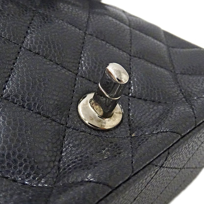 CHANEL シャネル ショルダーバッグ マトラッセ ミニ ブラック シルバー金具 キャビアスキン レディース 【中古】