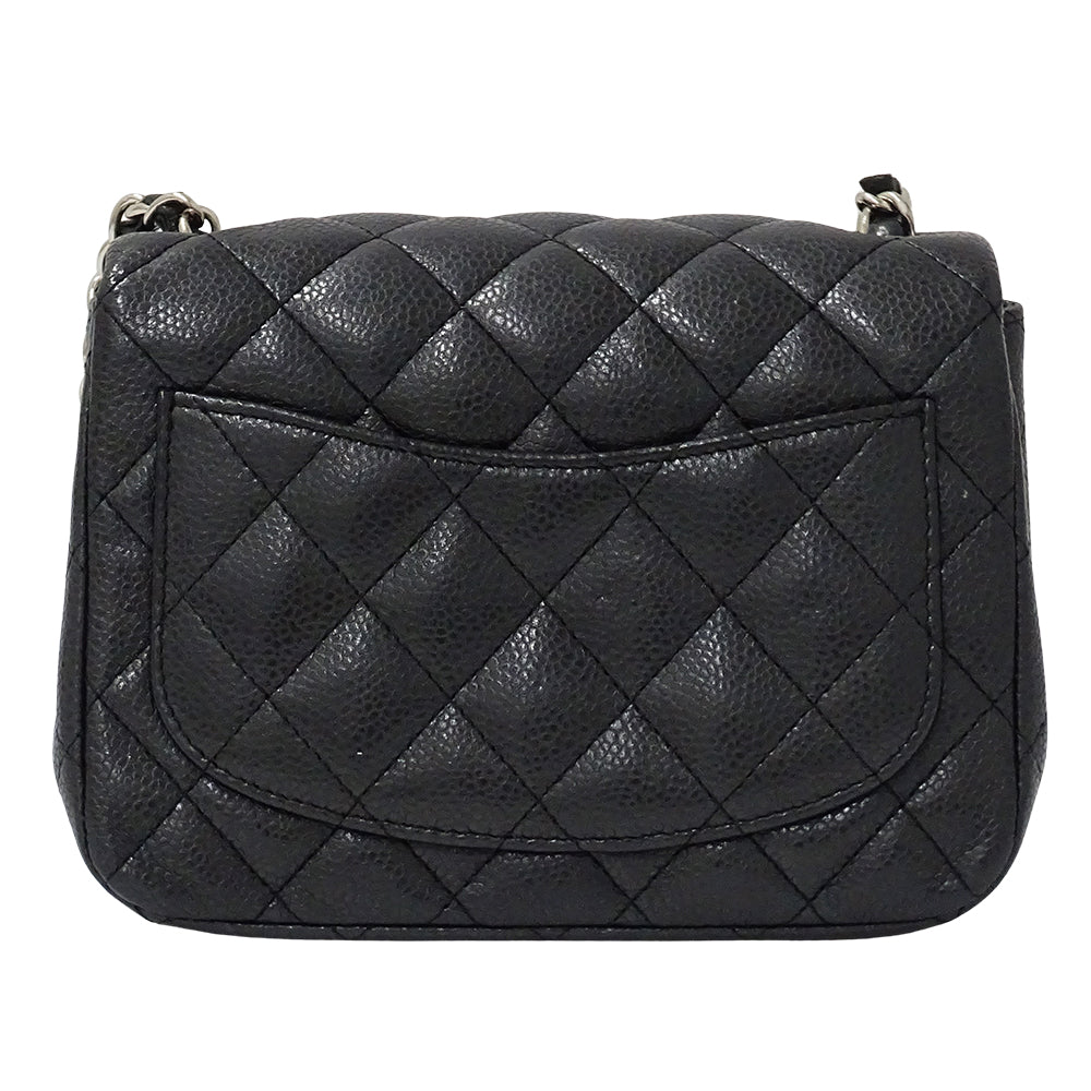 CHANEL シャネル ショルダーバッグ マトラッセ ミニ ブラック シルバー金具 キャビアスキン レディース 【中古】