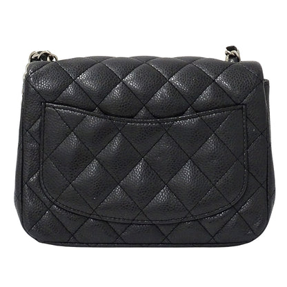 CHANEL シャネル ショルダーバッグ マトラッセ ミニ ブラック シルバー金具 キャビアスキン レディース 【中古】