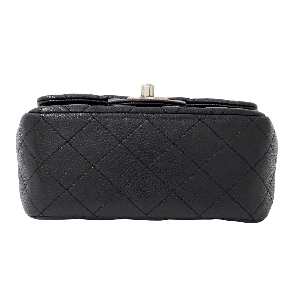 CHANEL シャネル ショルダーバッグ マトラッセ ミニ ブラック シルバー金具 キャビアスキン レディース 【中古】