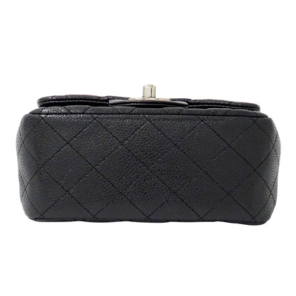 CHANEL シャネル ショルダーバッグ マトラッセ ミニ ブラック シルバー金具 キャビアスキン レディース 【中古】