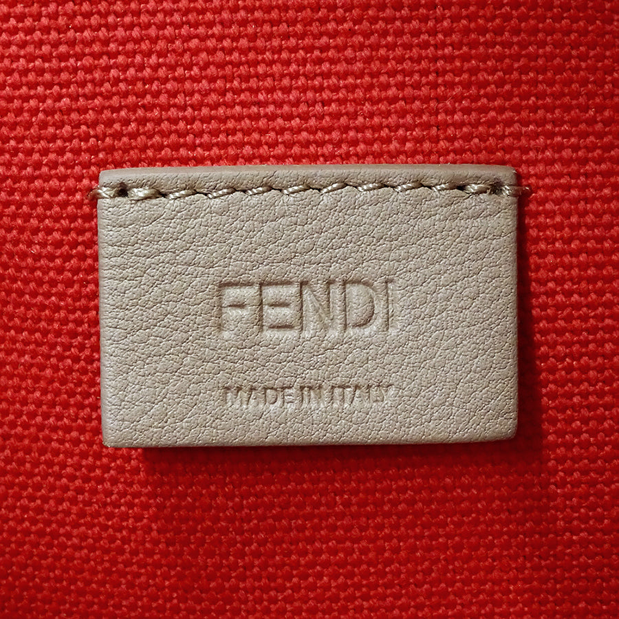 FENDI フェンディ ポーチ ズッカ レッド 8N0148 キャンバス レディース 【中古】