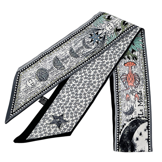 Dior ディオール スカーフ ミッツァ ブラック マルチカラー シルク レディース 【中古】