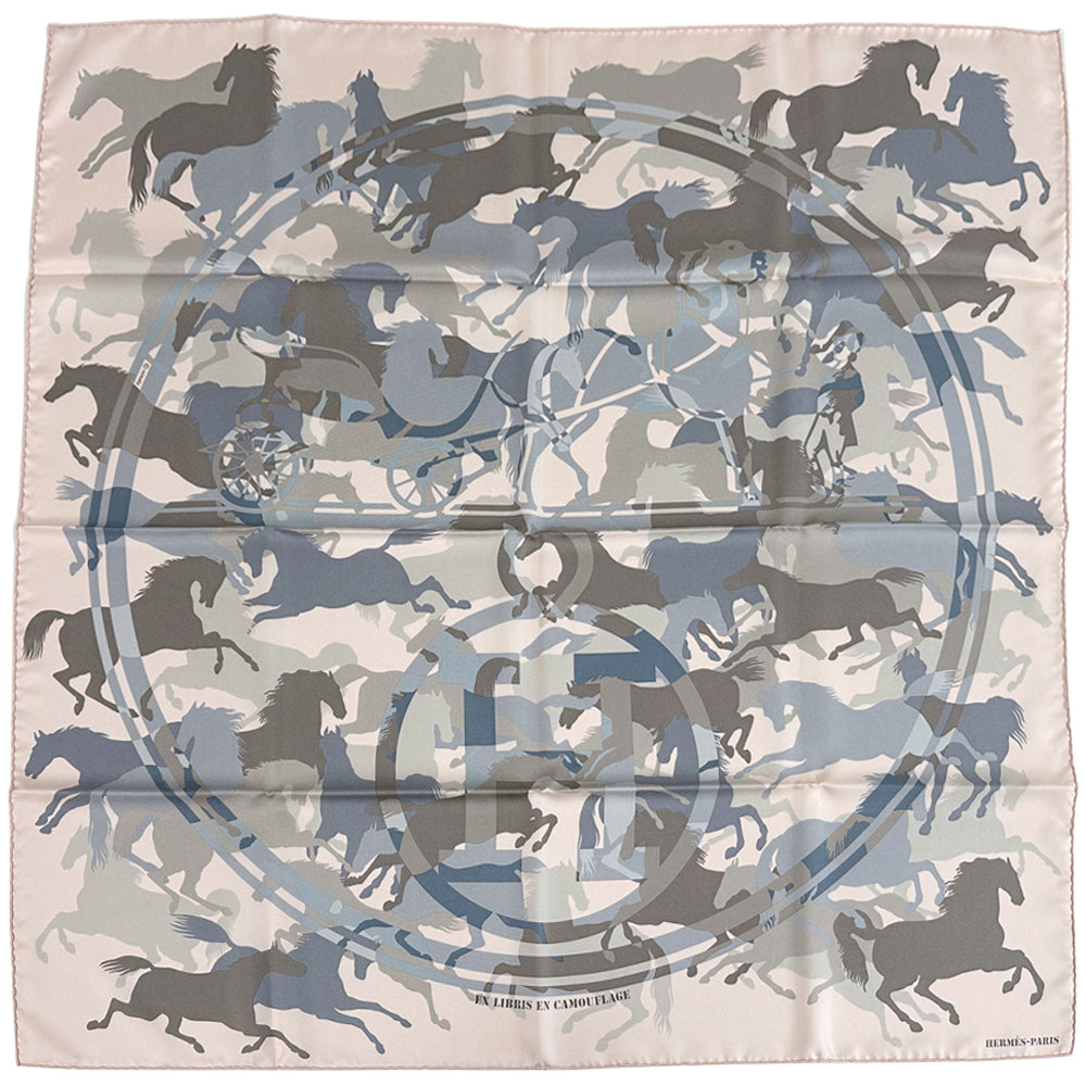 HERMES エルメス カレ90 EX LIBRIS EN CAMOUFLAGE エクリブリスのカモフラージュ スカーフ ピンク シルク レディース 【中古】