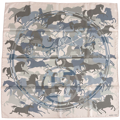 HERMES エルメス カレ90 EX LIBRIS EN CAMOUFLAGE エクリブリスのカモフラージュ スカーフ ピンク シルク レディース 【中古】