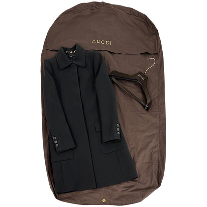 GUCCI グッチ ロングコート その他アウター インターロッキング ブラック 336174 アセテート レディース 【中古】
