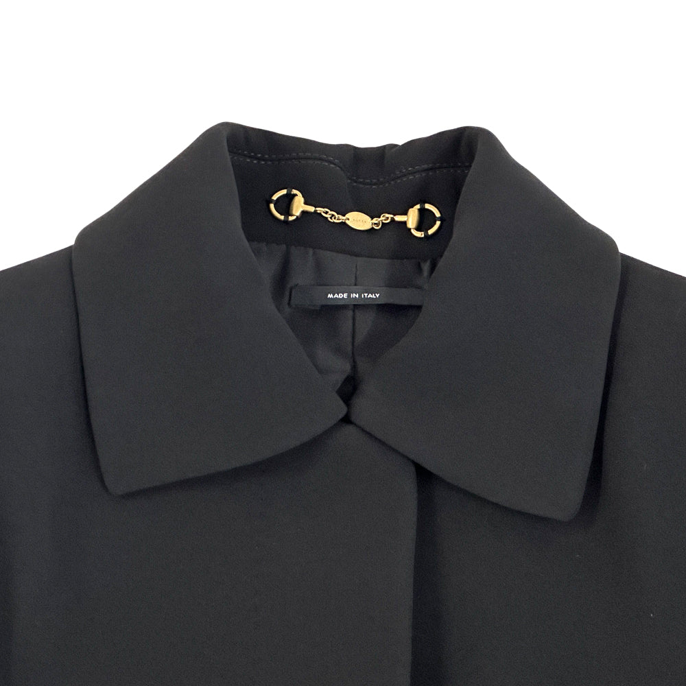 GUCCI グッチ ロングコート その他アウター インターロッキング ブラック 336174 アセテート レディース 【中古】