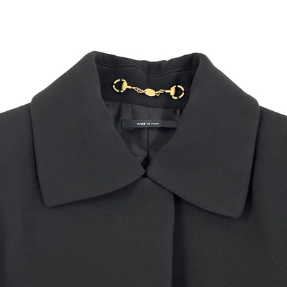 GUCCI グッチ ロングコート その他アウター インターロッキング ブラック 336174 アセテート レディース 【中古】