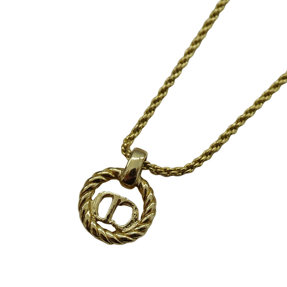 Dior ディオール ロゴ ネックレス ゴールド レディース 【中古】