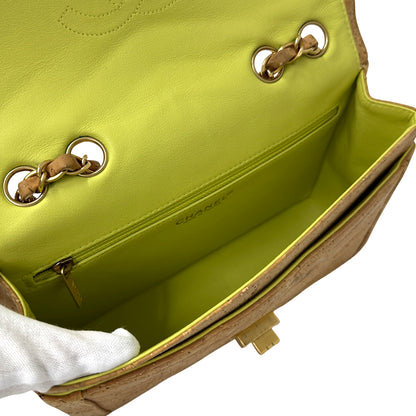 CHANEL シャネル ショルダーバッグ 2.55 シェブロン ベージュ ゴールド金具 コルク レザー レディース 希少 レア 【中古】