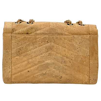 CHANEL シャネル ショルダーバッグ 2.55 シェブロン ベージュ ゴールド金具 コルク レザー レディース 希少 レア 【中古】