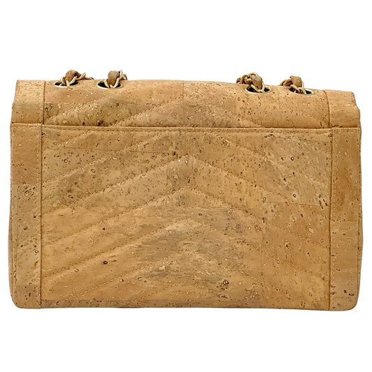 CHANEL シャネル ショルダーバッグ 2.55 シェブロン ベージュ ゴールド金具 コルク レザー レディース 希少 レア 【中古】