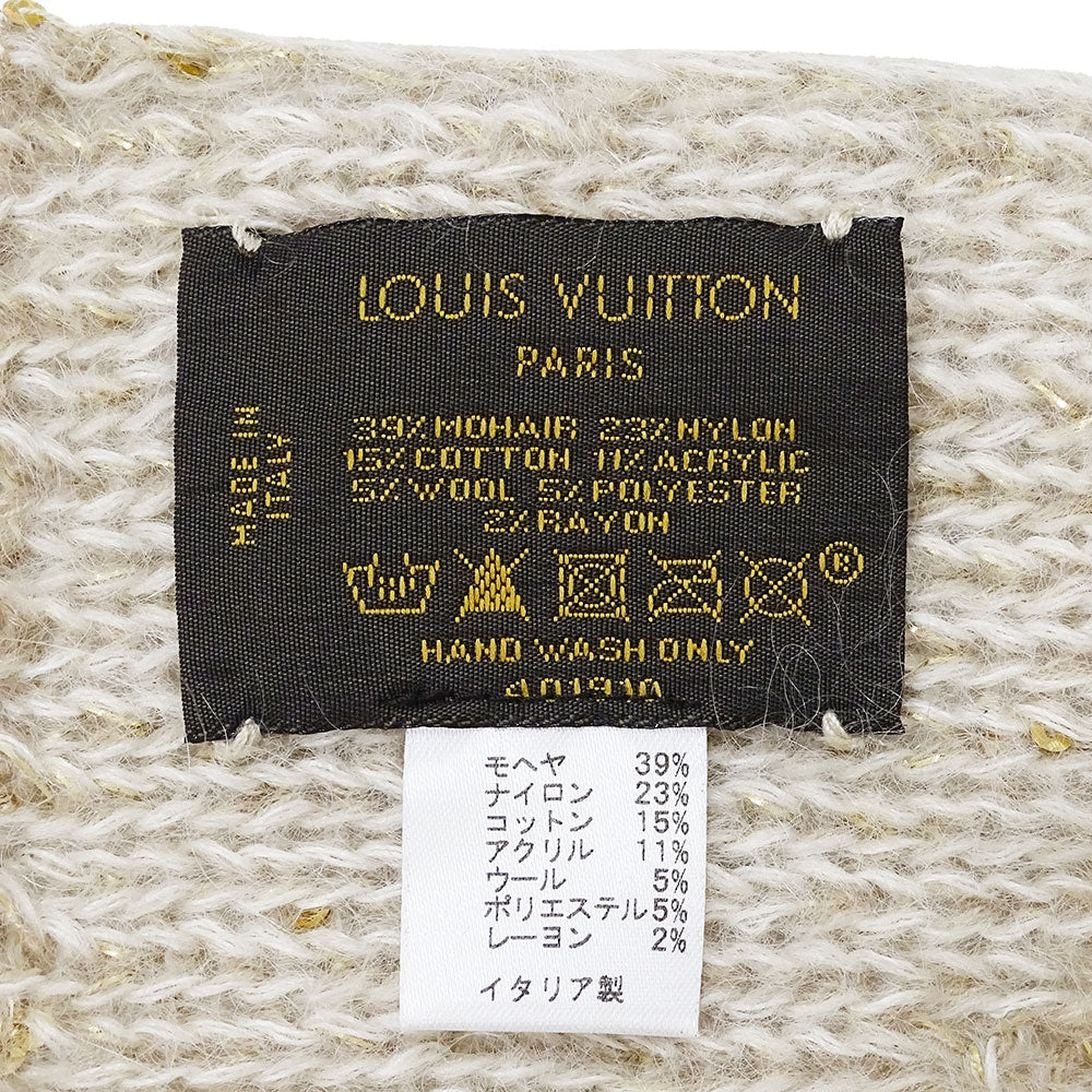 LOUIS VUITTON ルイ・ヴィトン エシャルプ・モノグラム グリッター マフラー・ストール モノグラム ベージュ M74741 レディース 【中古】