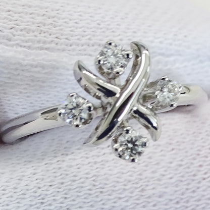 TIFFANY&Co. ティファニー ジャン シュランバージェ リング 指輪 PT950 ダイヤモンド プラチナ 約11号 レディース 磨き済み【中古】
