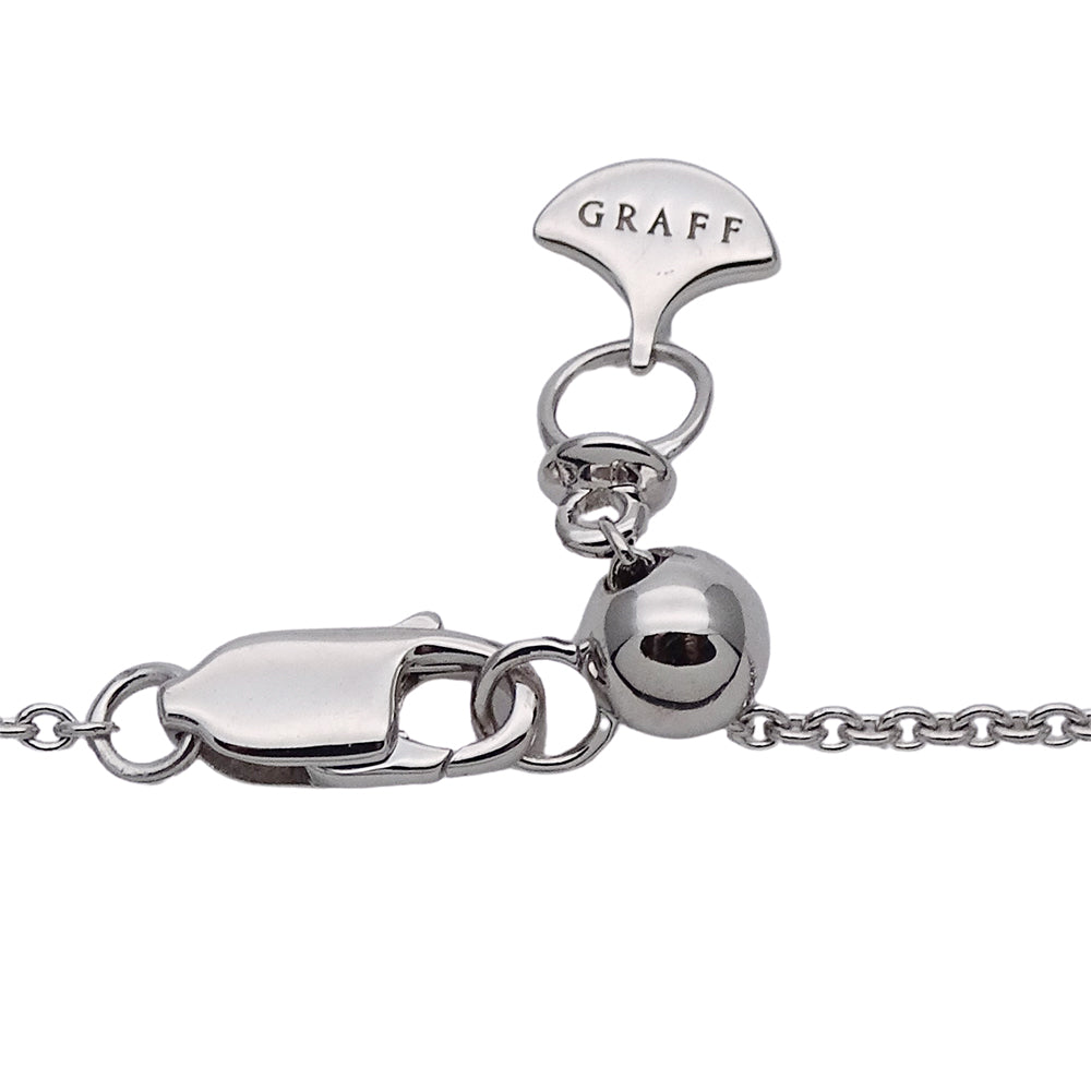 GRAFF グラフ ダブル バタフライ シルエット ネックレス 750WG ホワイトゴールド ダイヤモンド レディース 磨き済み 【中古】