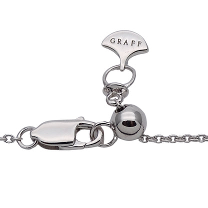 GRAFF グラフ ダブル バタフライ シルエット ネックレス 750WG ホワイトゴールド ダイヤモンド レディース 磨き済み 【中古】