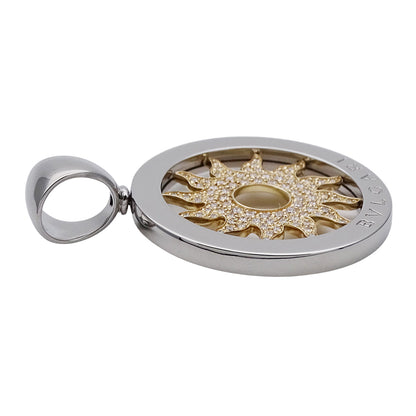 BVLGARI ブルガリ トンドサン ペンダントトップ 750YG イエローゴールド ステンレス ダイヤモンド メンズ 磨き済み 【中古】