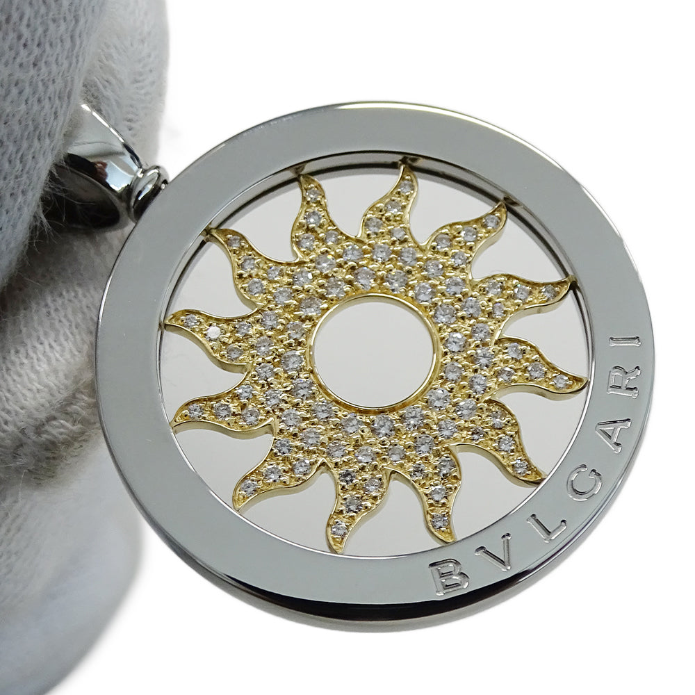 BVLGARI ブルガリ トンドサン ペンダントトップ 750YG イエローゴールド ステンレス ダイヤモンド メンズ 磨き済み 【中古】